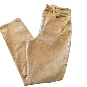 Vervet Erika Stretch Mom Jeans‎ Beige High Waisted Distressed Retro Size 27